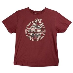 Riviera Maya Mexico Shirt Mens Large Souvenir Graphic Travel Beach Vacation